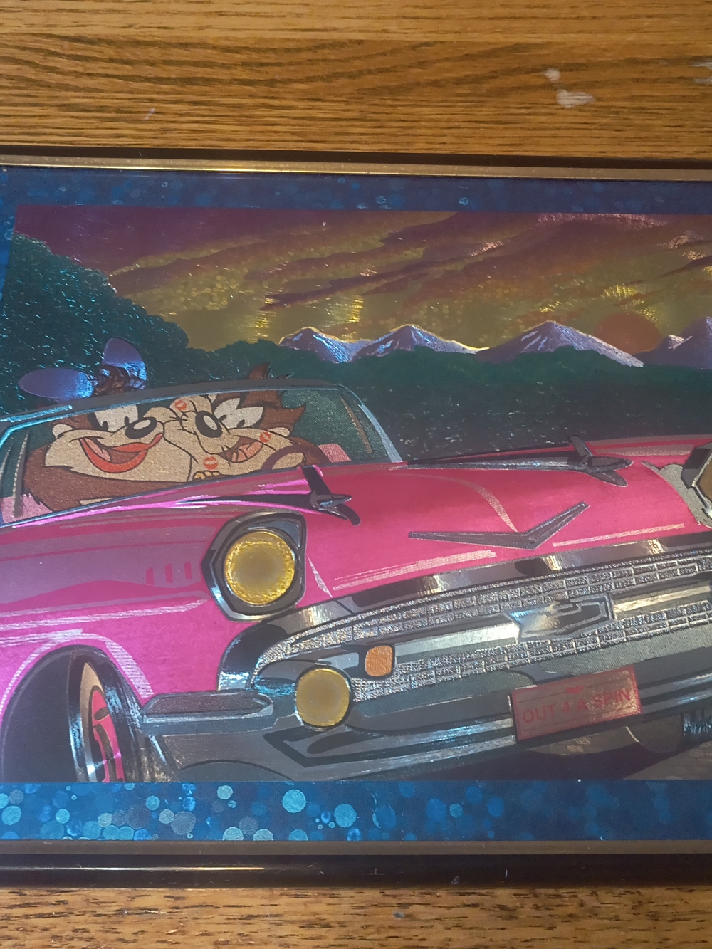 Vintage 1996 Taz Looney Tunes Magic Effects Wooden Art Florida Resin Tazmanian